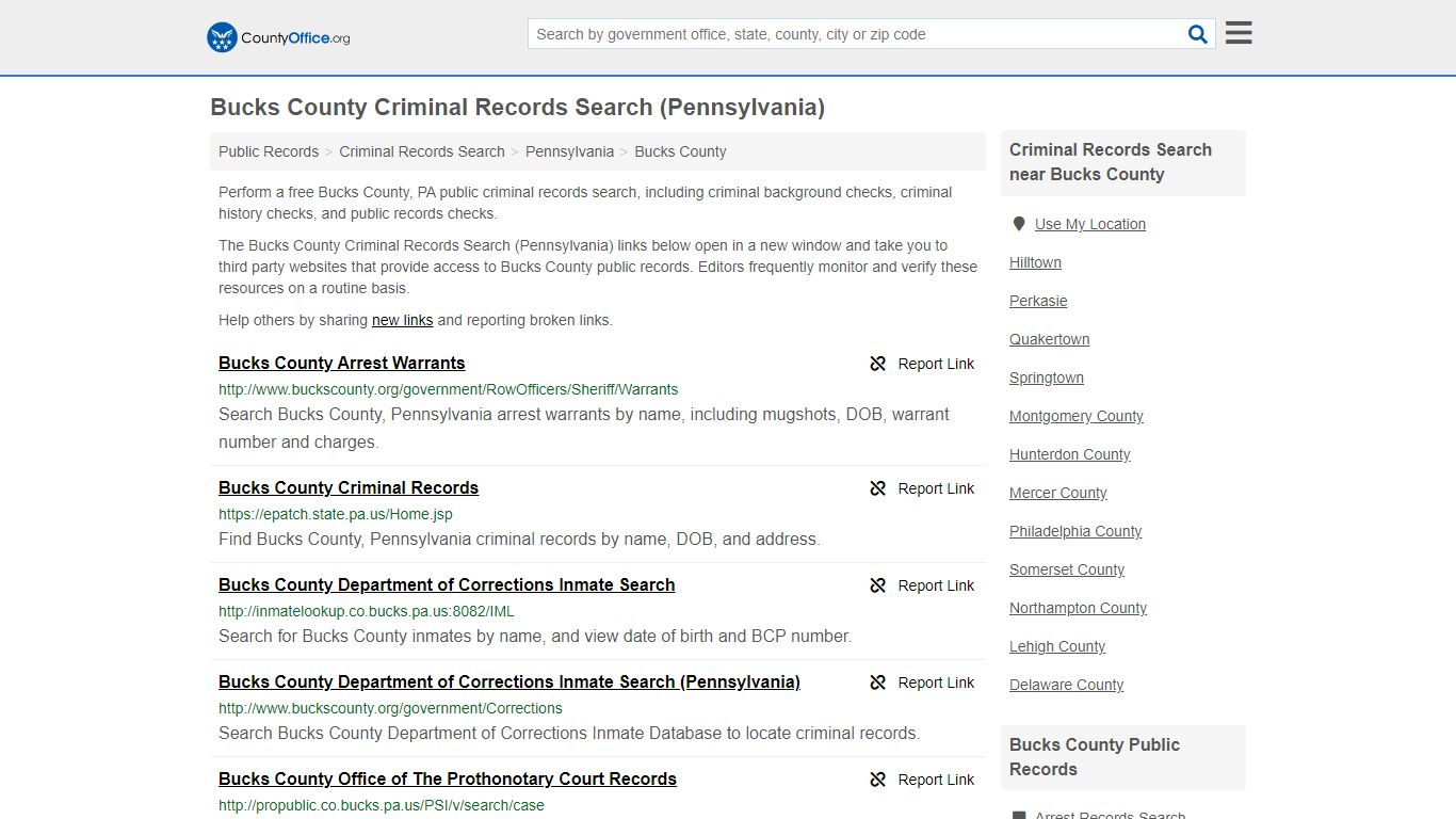 Criminal Records Search - Bucks County, PA (Arrests, Jails ...